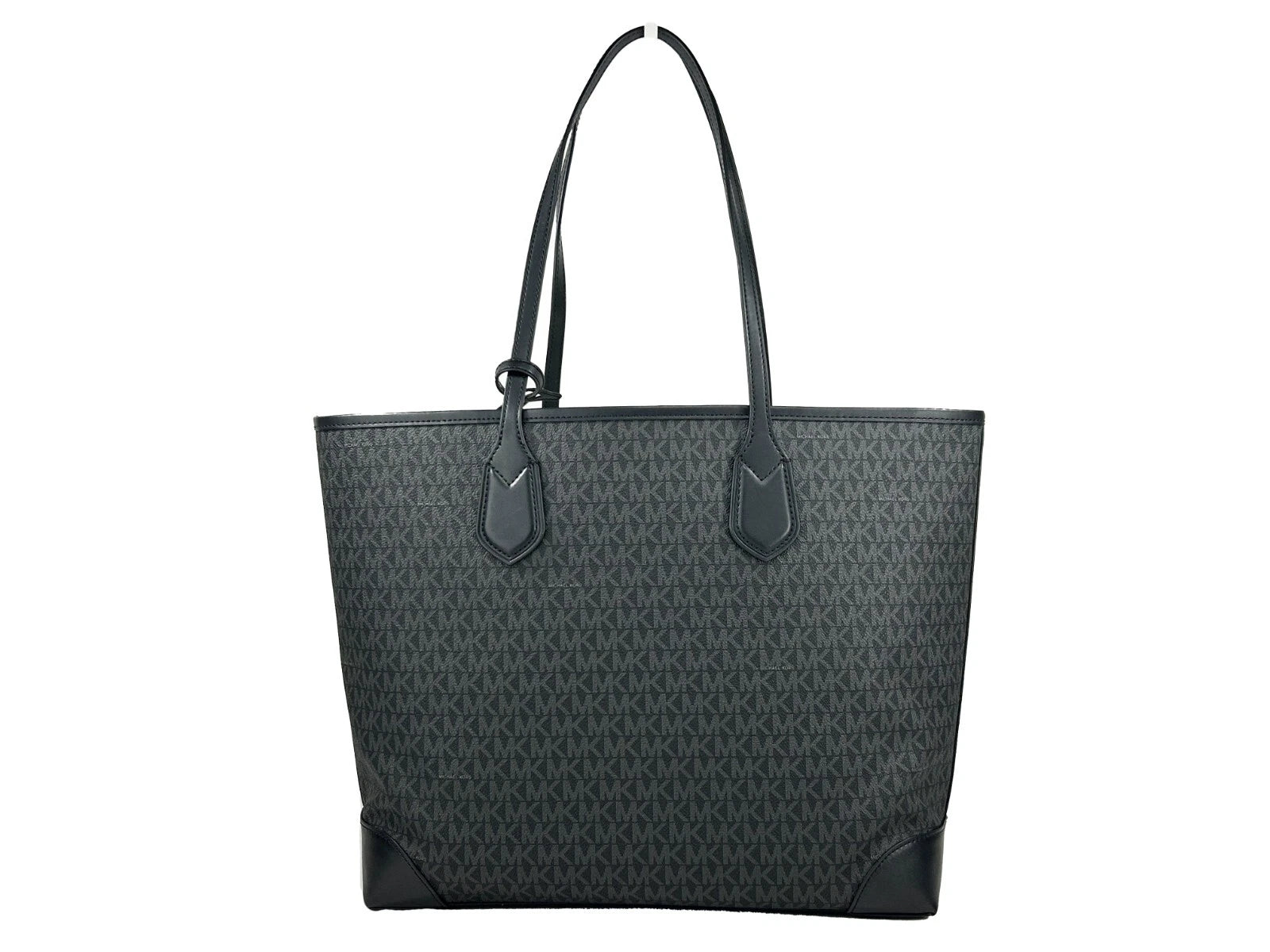 Michael Kors Eva Large Stripe Travel Tote Bag Plus Pouch Schwarz